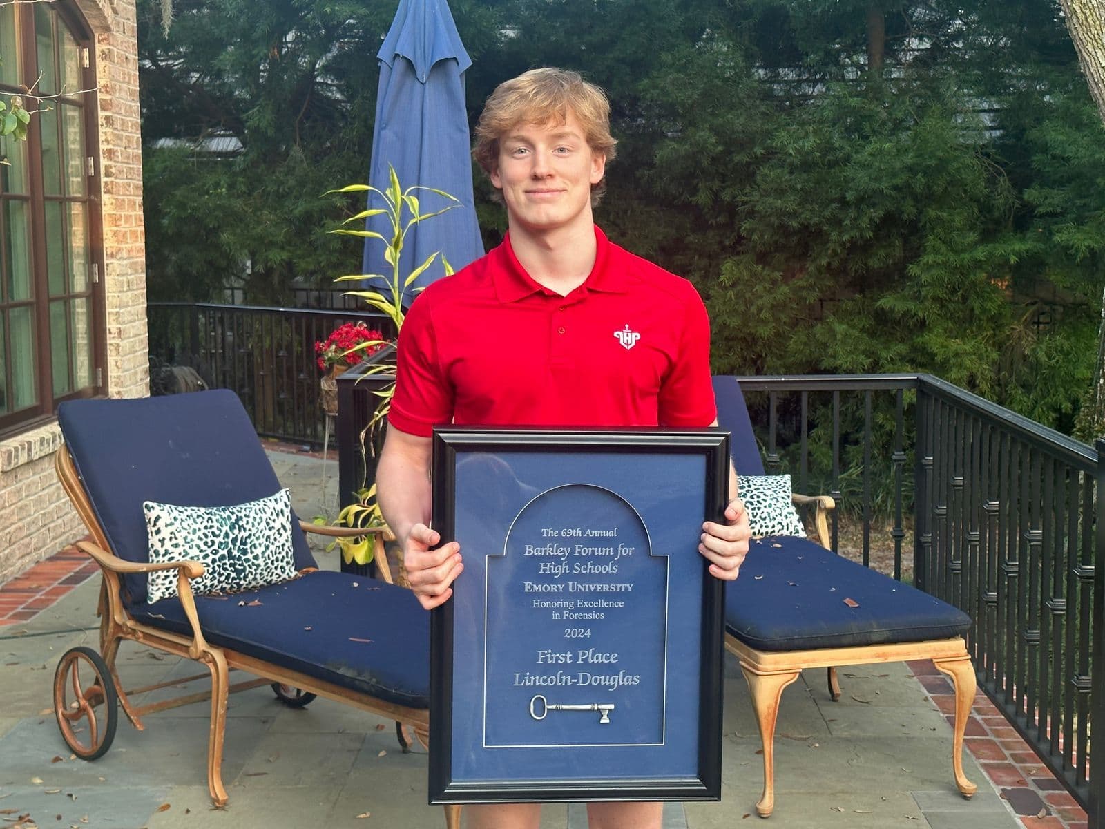 Harris Layson with trophy.